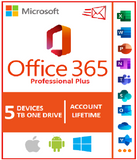 Microsoft Office 365 Pro Plus 2019✅Lifetime New Account ✔️5 Devices+5TB FREE ⭐